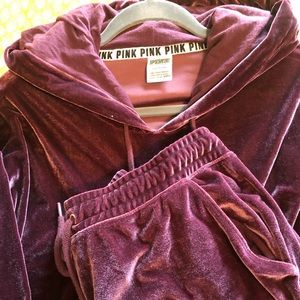 VS PINK 2 pc velour hoodie & pants
